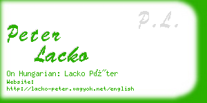 peter lacko business card